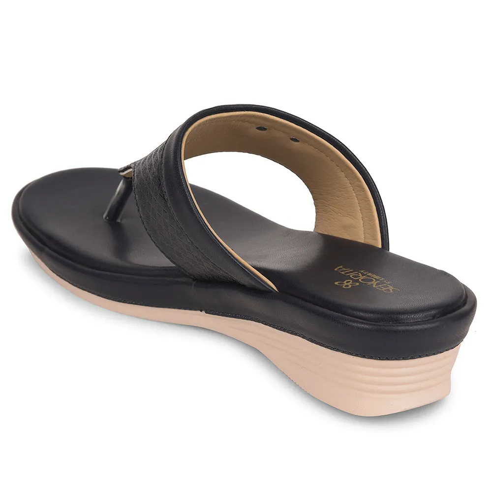 Senorita Navy Blue Casual Wedge Heel Sandal For Women SGL-3 By Liberty