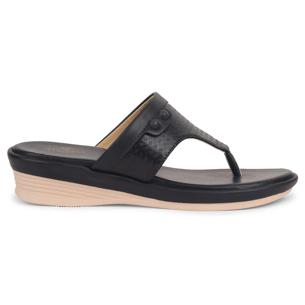 Senorita Navy Blue Casual Wedge Heel Sandal For Women SGL-3 By Liberty