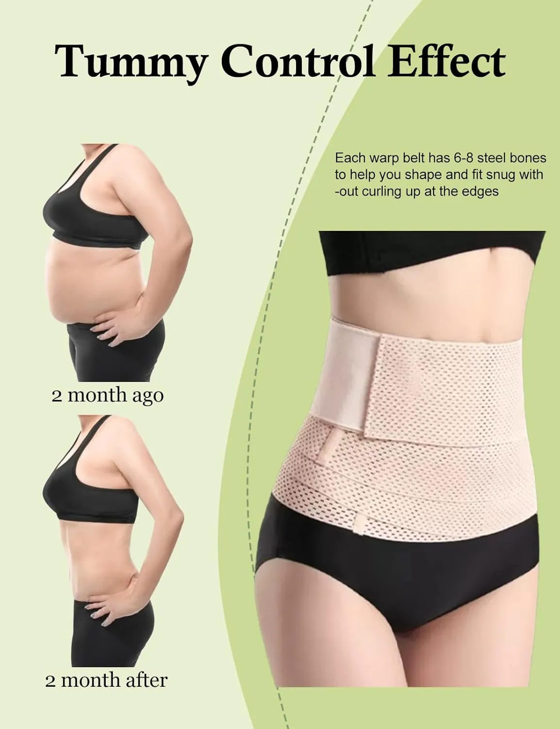 SHAPSHE Waist Trainer for Women Wrap Belt Shapewear Tummy Control Workout Sweat Waist Trimmer Belly Band for Weight Loss