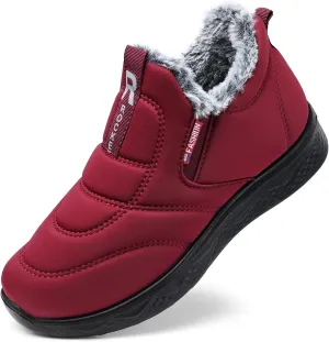 SHIBEVER Womens Winter Snow Boots: Waterproof Insulated Warm Fur Lined Ankle Slip On Walking Comfortable Outdoor Boot