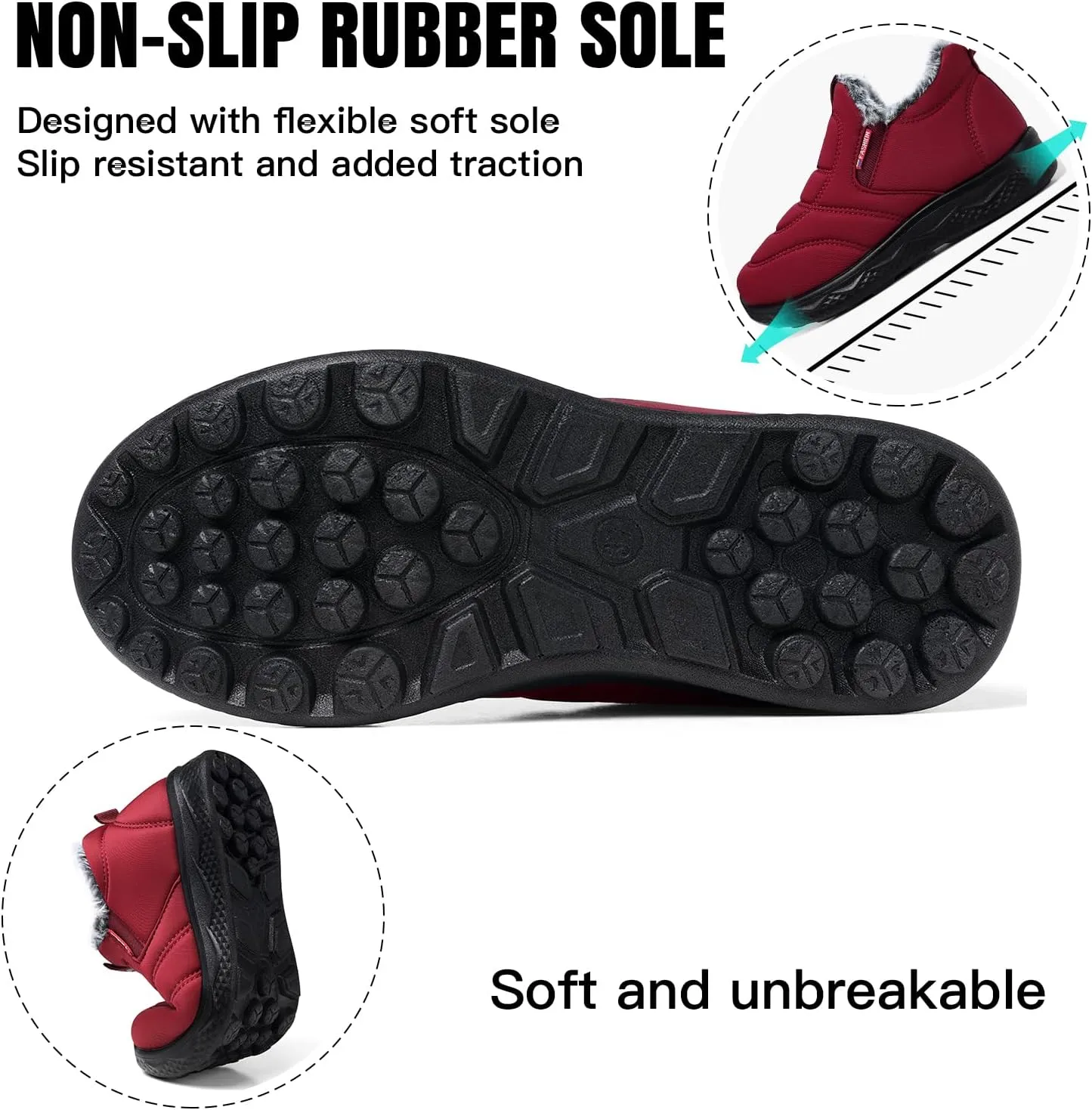 SHIBEVER Womens Winter Snow Boots: Waterproof Insulated Warm Fur Lined Ankle Slip On Walking Comfortable Outdoor Boot