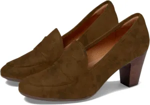SHODENSE Women Chunky Kitten Heel Pumps Shoes Round Closed Toe Slip On Suede Penny Loafers Mid Block Heels Dress Loafer Matte Almond Toe Comfort Oxford Shoes Office Work Classic Elegant 4-11 M US