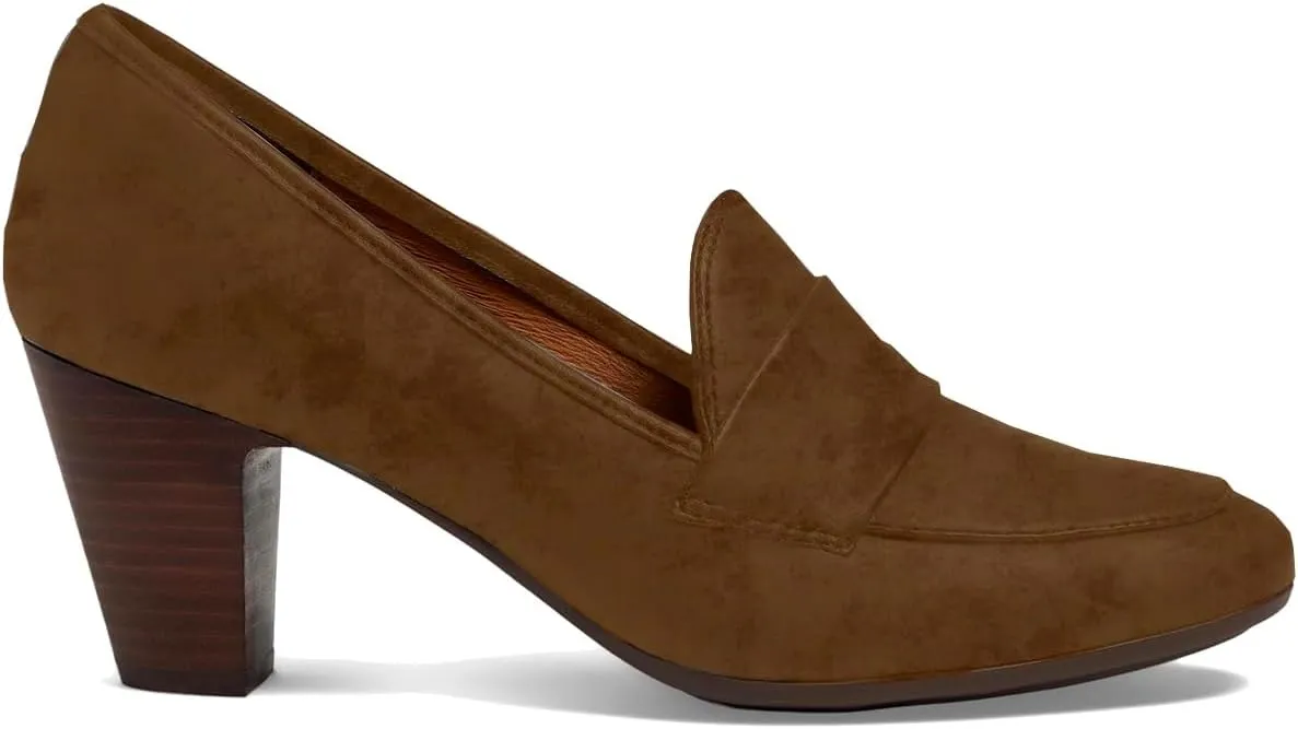 SHODENSE Women Chunky Kitten Heel Pumps Shoes Round Closed Toe Slip On Suede Penny Loafers Mid Block Heels Dress Loafer Matte Almond Toe Comfort Oxford Shoes Office Work Classic Elegant 4-11 M US
