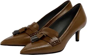 SHODENSE Women Kitten Heel Loafers Tassel Pointed Toe Loafer Pumps Slip On Dress Kitten Heels Penny Loafers Fringe Matte Vintage Office Loafer Heels 2 inch 4-11 M US