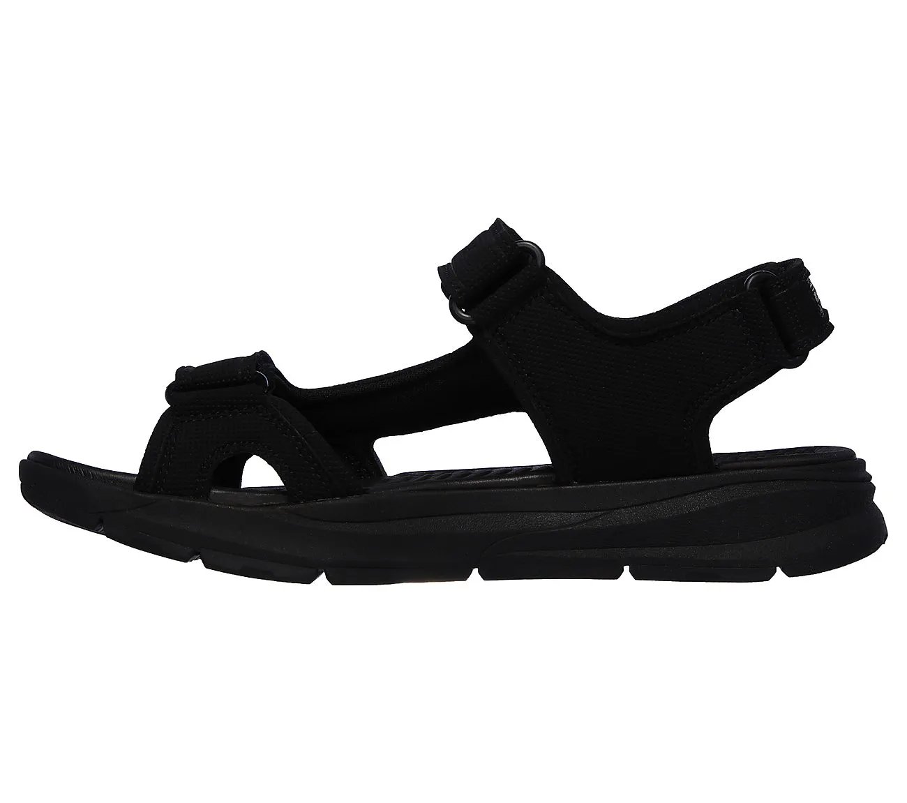 Skechers Relone Senco Black Memory Foam Adjustable Sports Sandals 66067/BBK