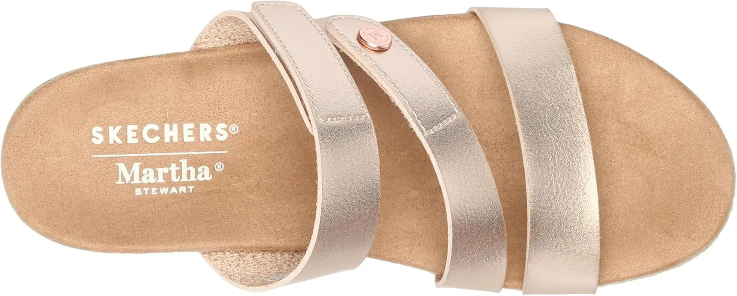 SKECHERS Women's Martha Stewart Breezie-Shiny Luster Wedge Sandal