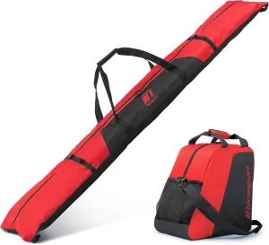 Ski Bag and Boot Bag Combo - Ski Bags for Air Travel - Unpadded Snow Ski Bags - For Skis Up to 180cm