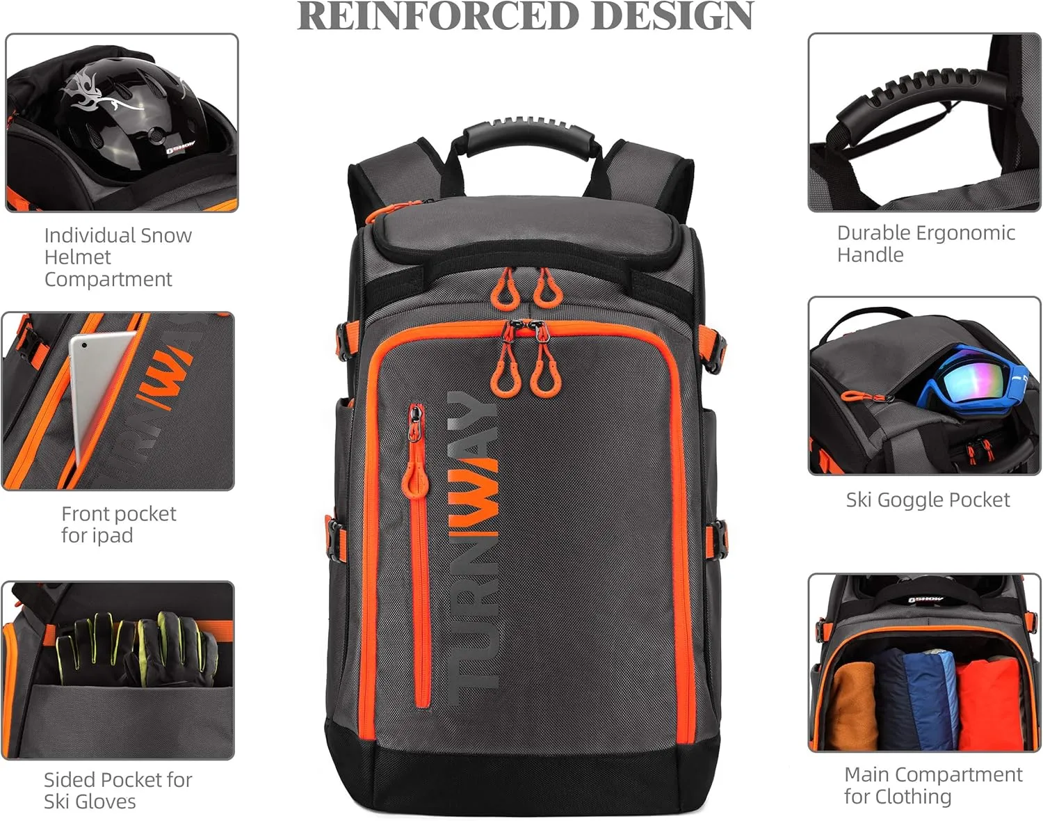 Ski/Snowboard Boot Bag/Skating Bag | Excellent for Store and Transport Gear, Jacket, Helmet, Goggles, Gloves & Accessories