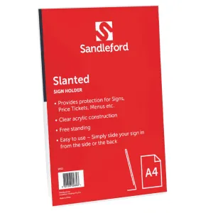 Slanted A4 Sign Holder Portrait W210 x D65mm x H297mm