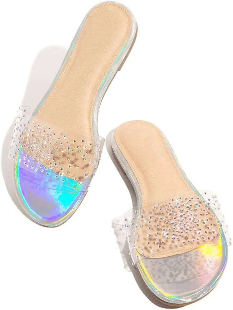 Slides Sandals Women Footwear Ladies Beach Sandals Fashion Shoes Women's Rhineston Summer Women's slipper