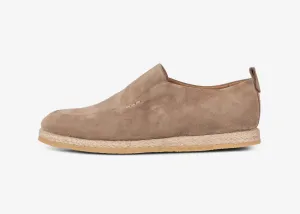 Slip-on alta in suede beige