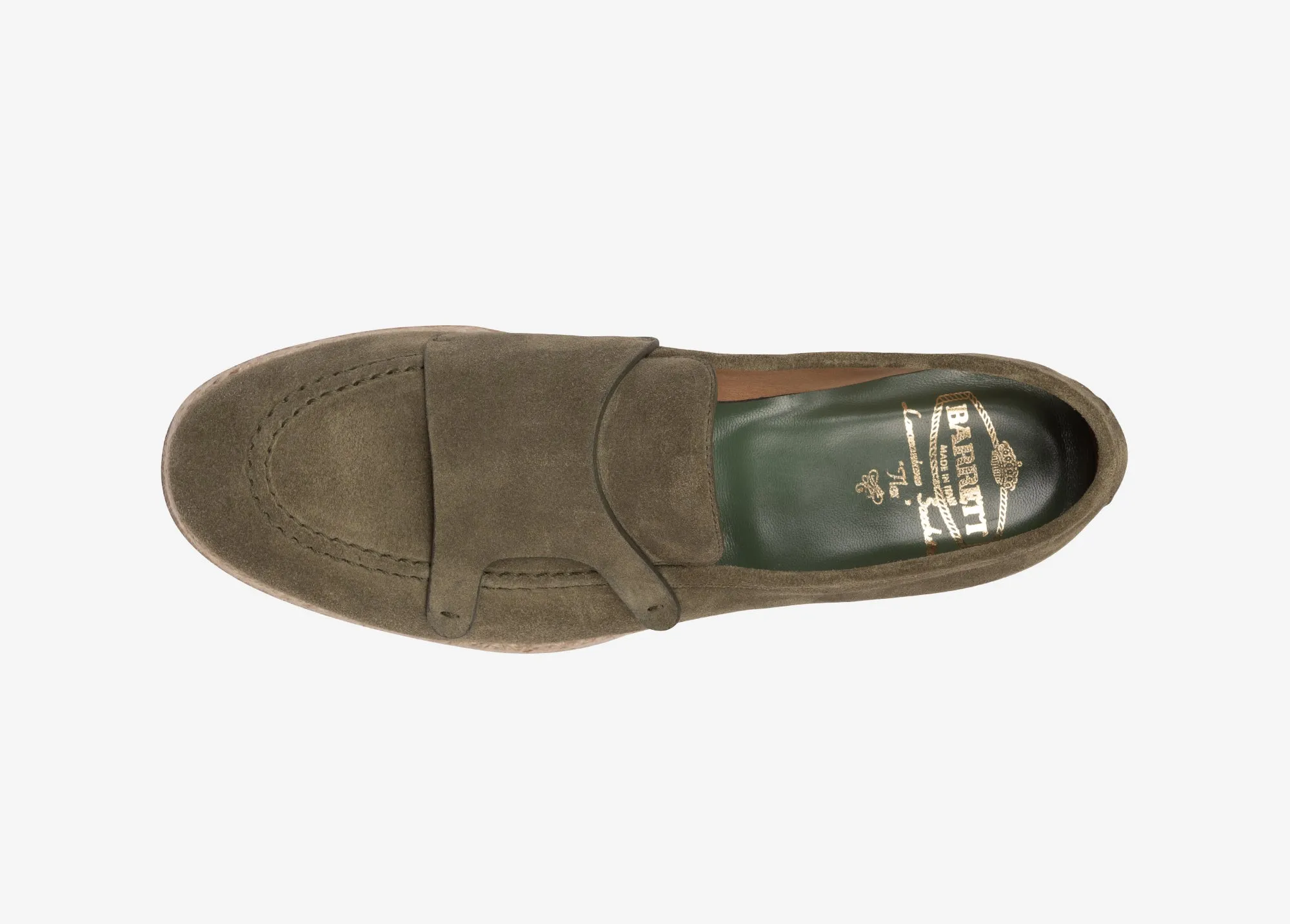 Slip-on doppia fibbia in suede verde