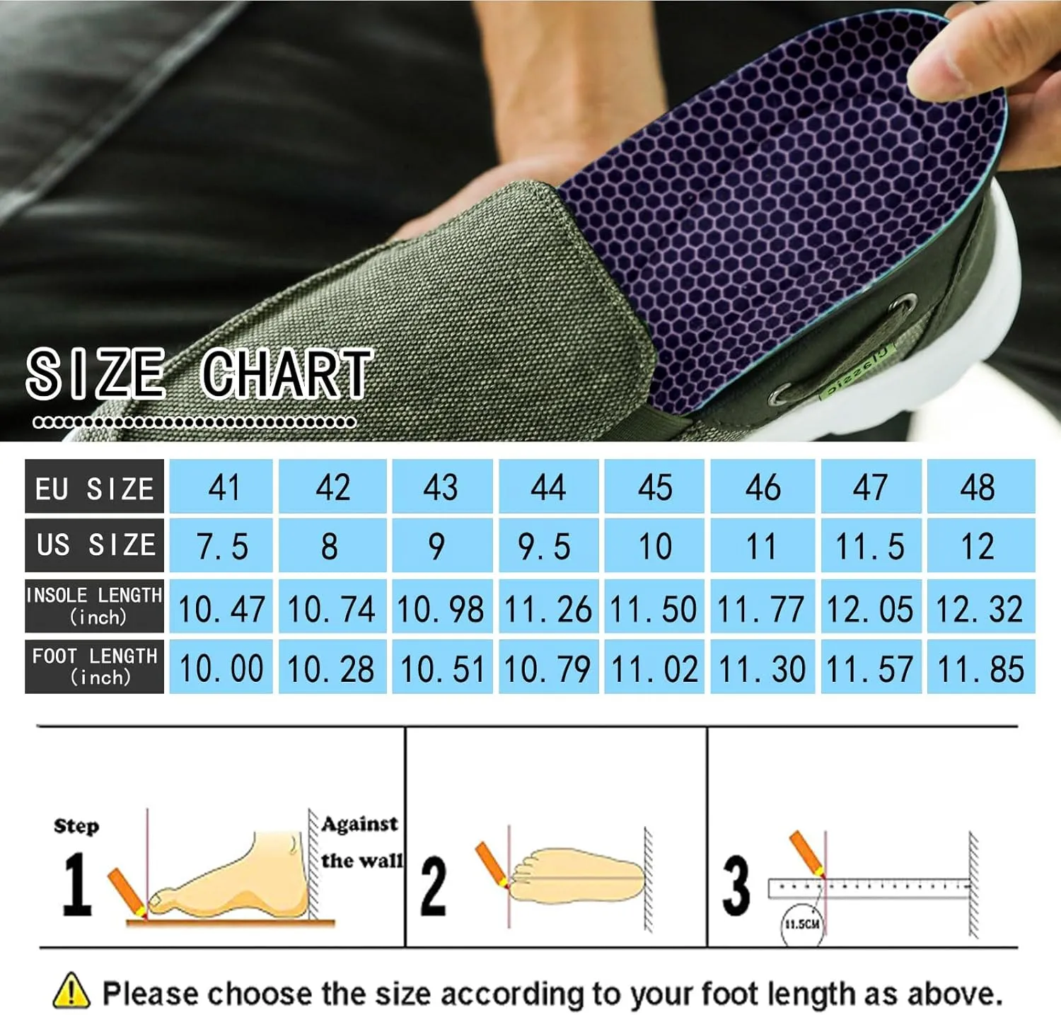 Slip On Shoes for Men, Plantar Fasciitis Canvas Walking Shoes with Arch Support, Orthopedic Comfortable Winter Sneaker for Extra Cushioning and Pain Relief…