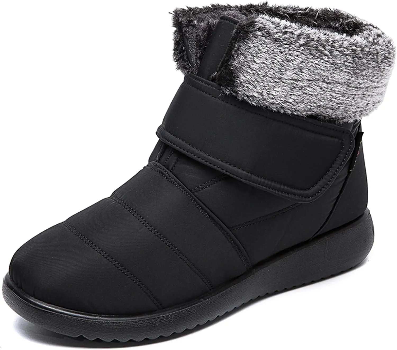 Snow Boots for Women Platform Plush Waterproof Soft Keep Warm Hook and Loop Closure Casual Winter Shoes
