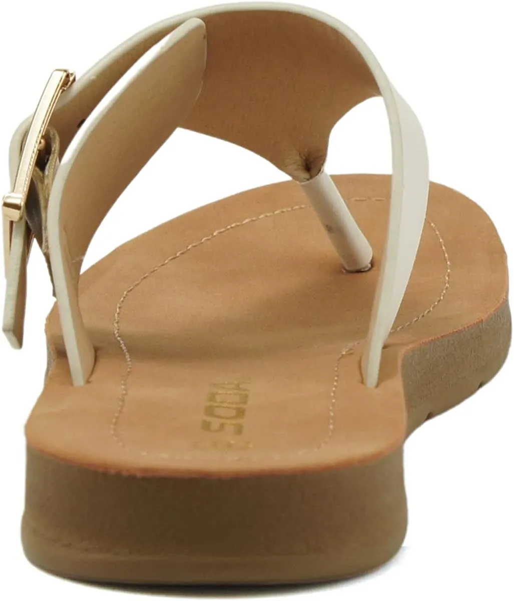 Soda SURI - Women, Girls and teens Teepee thong flat sandal with side buckles. Great for Spring and summer activities and trips