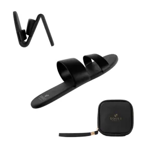 Souli Soft Slides w/ Case │ Thin Sole │ Vegan Suede Footbed w/ Leather Straps