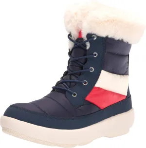 Sperry Women's Bearing Plushwave Boots Nautical Stripe Nylon Snow