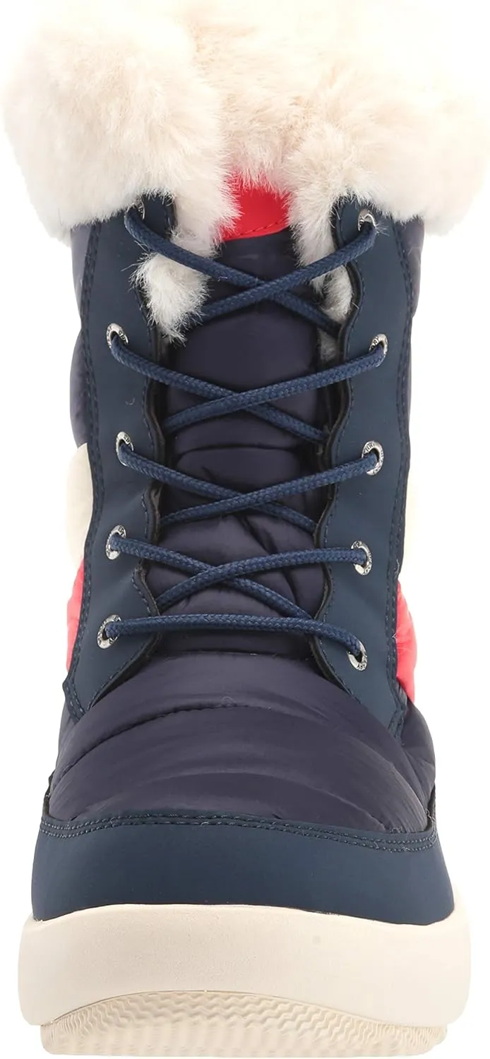 Sperry Women's Bearing Plushwave Boots Nautical Stripe Nylon Snow