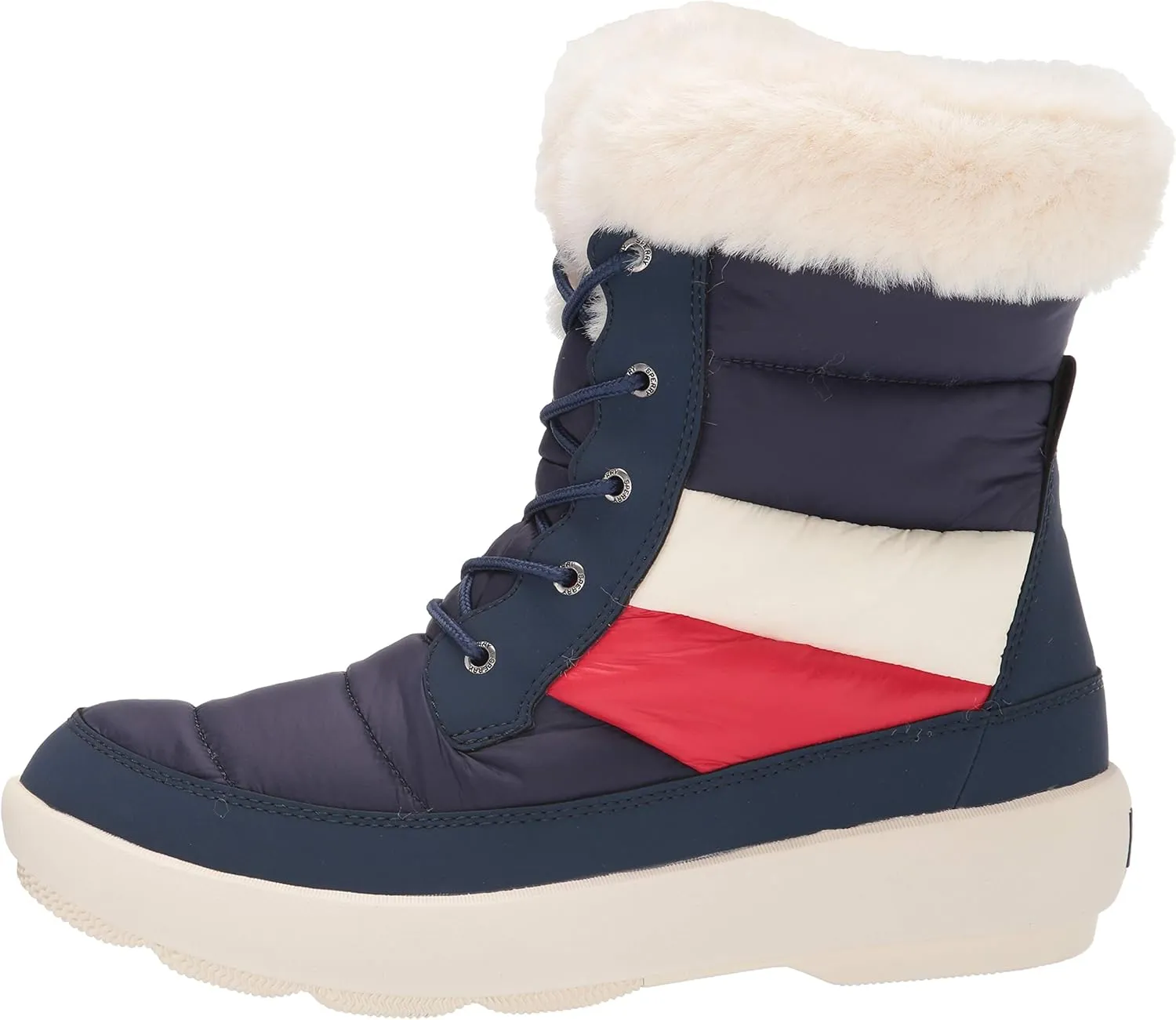Sperry Women's Bearing Plushwave Boots Nautical Stripe Nylon Snow