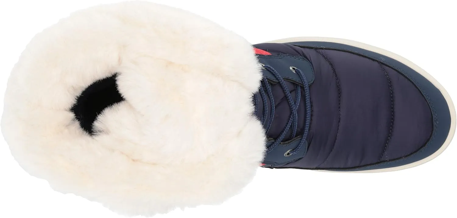 Sperry Women's Bearing Plushwave Boots Nautical Stripe Nylon Snow