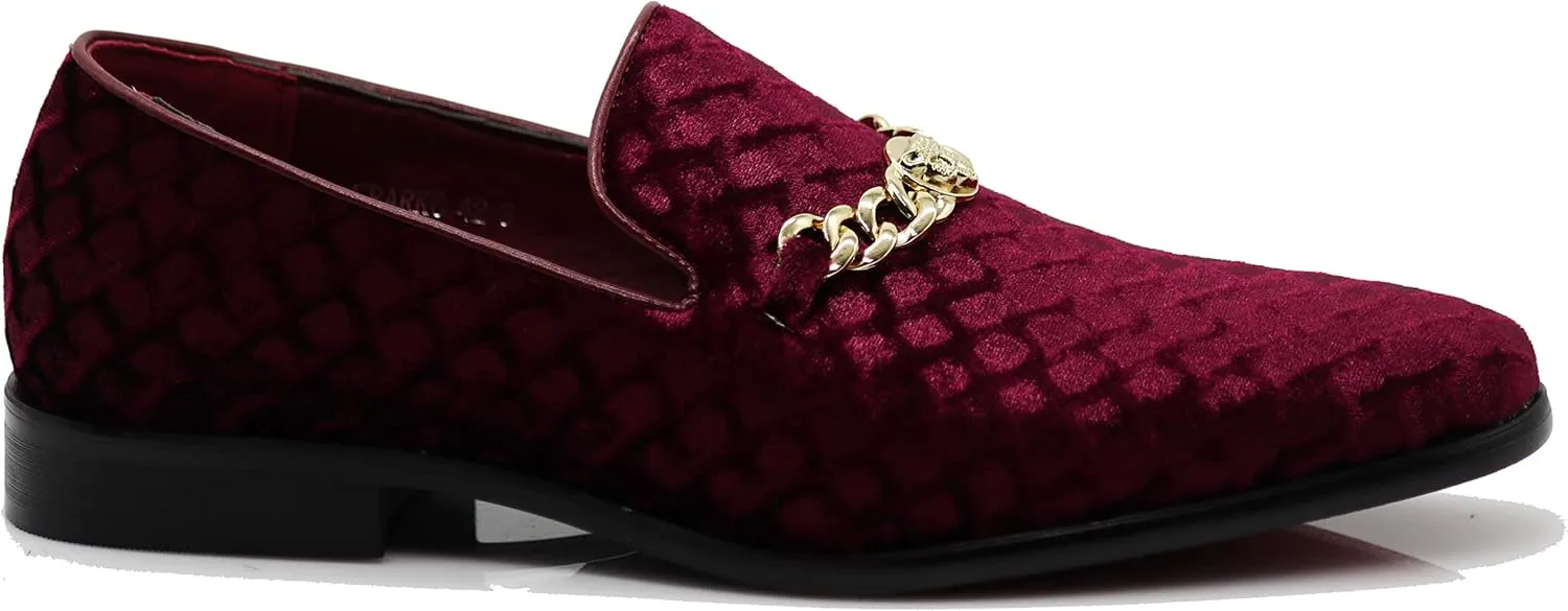 SPK05 Men's Vintage Satin Silky Floral Print Embroidery Loafers Slip On Shoes Classic Tuxedo Dress Shoes