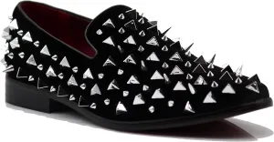 SPK09 Men's Vintage Spike Dress Loafers Slip On Fashion Shoes Classic Tuxedo Dress Shoes