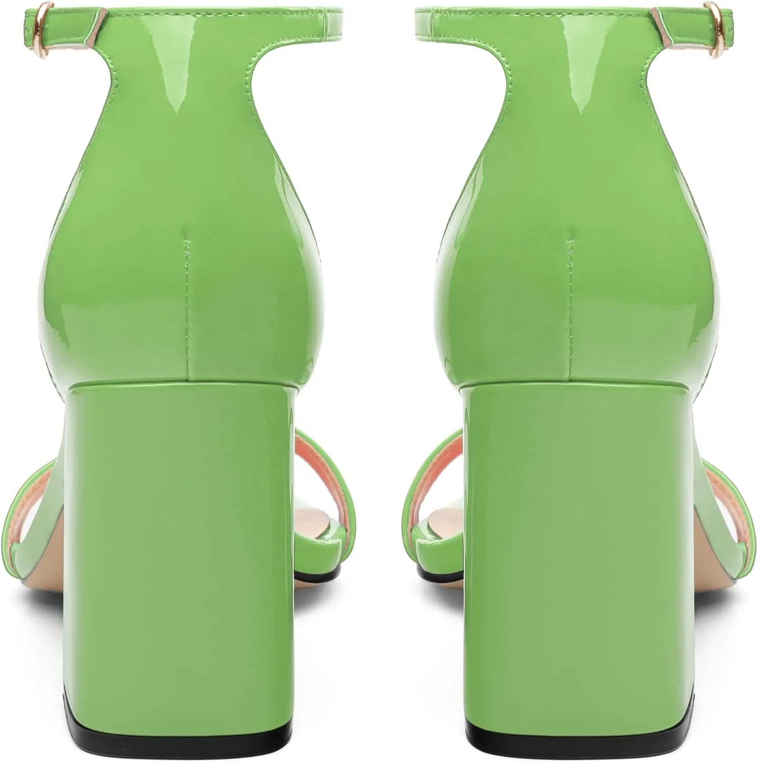 Square Open Toe Block High Heels for Women Ankle Strap Chunky Heeled Sandals Women's Summer Dress Sandal Shoes 3 Inch