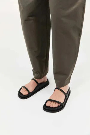 St Agni Fine Double Strap Slide Black