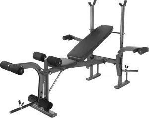 Standard Weight Bench, Multi-Purpose Home Gym Weight Bench Combo - Bench Press with Teacher's Curl Pad and Leg Developer, Weight Bench for Total Body Workout, 800 lb. Capacity