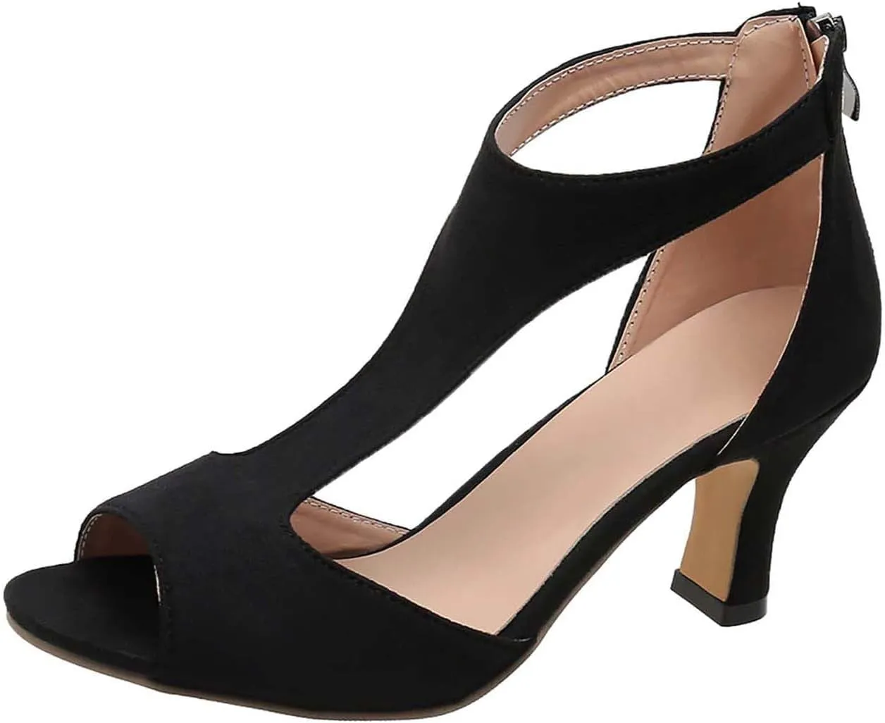 Summer Sandals for Women 2025 Side Cut Out Fashion Sandal Wide Heels Dress Shoes Casual Comfort Work Shoe
