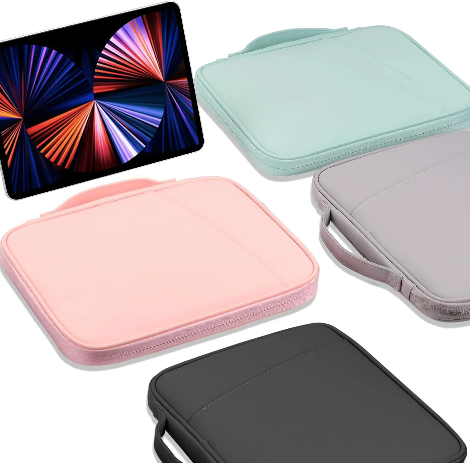 Tablet Bag for Women, Padded Tablet Carrying Sleeve Case for iPad Pro 11 (2022-2018), iPad Air (5/4th Gen), iPad 10.9 (10th Gen),Galaxy Tab s9/S8/A8/A (Pink,9-11)