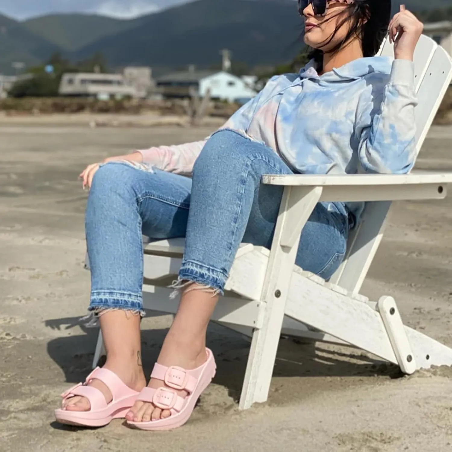 TELIC Women's Boise Bliss Slide Sandals - Lightweight, Waterproof, Impact-Reducing - Great for Pool, Beach & Everyday Wear