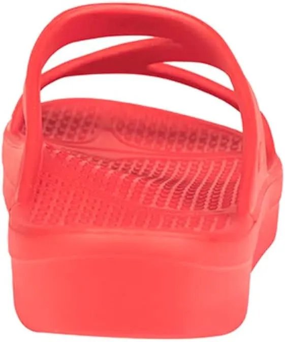 TELIC Women's Z-Strap Slide Sandals - Lightweight, Waterproof, Arch-Supporting, Impact-Reducing - Great for Pool, Beach & Everyday Wear