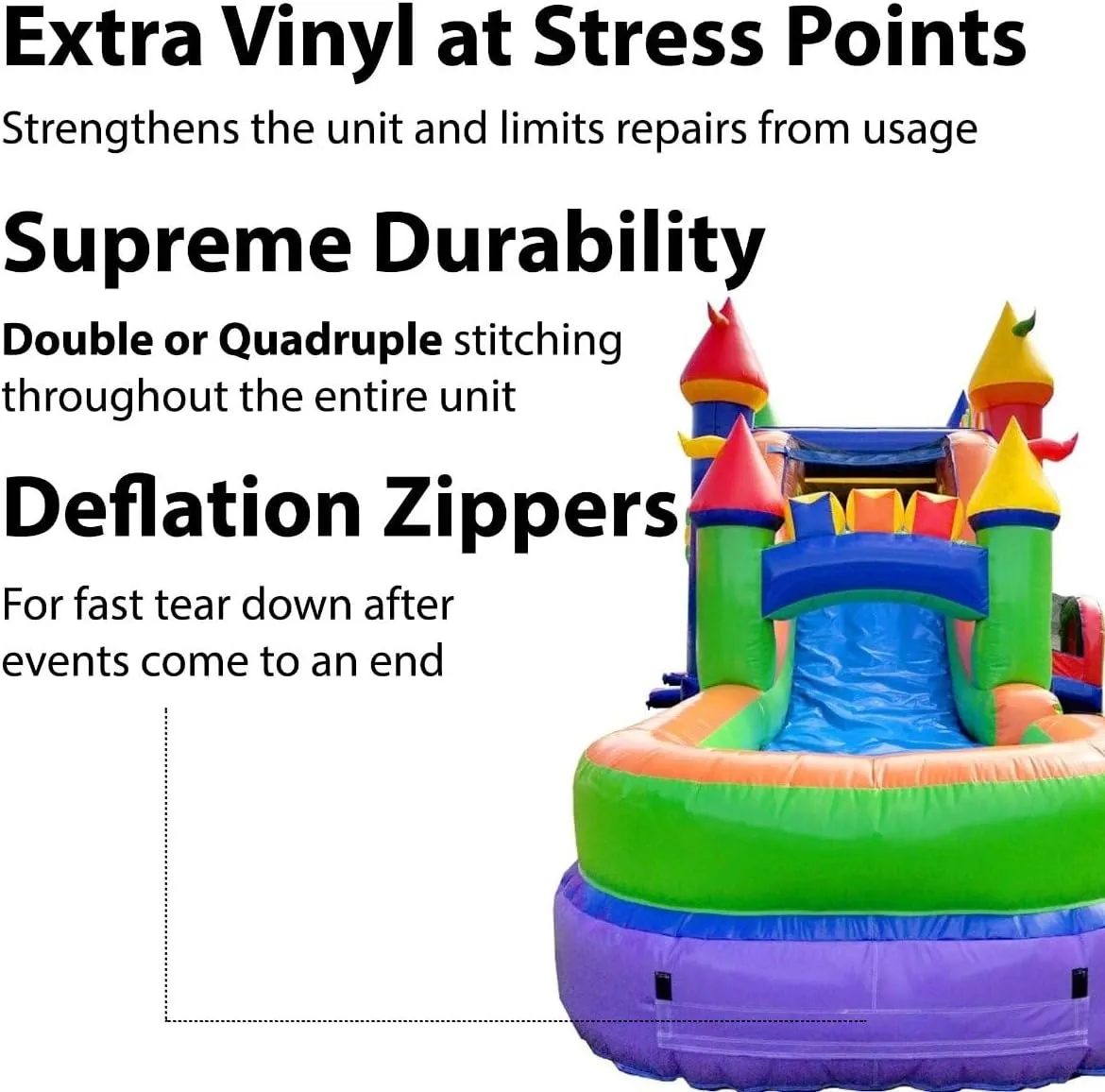 TentandTable Inflatable Bounce House Water Slide for Kids 5-12 Large, Commercial Grade Mega Bouncy Castle for Adults, Jump House, Includes Electric Air Blower, 32' L x 16' W x 15' H, Rainbow