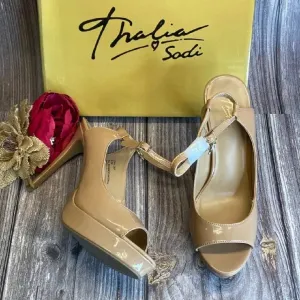 THALIA SODI Chhloe Nude Platform Slingback Sandals 9.5