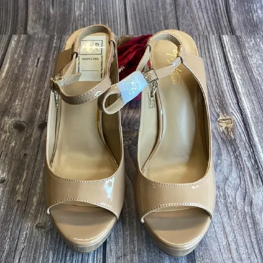 THALIA SODI Chhloe Nude Platform Slingback Sandals 9.5