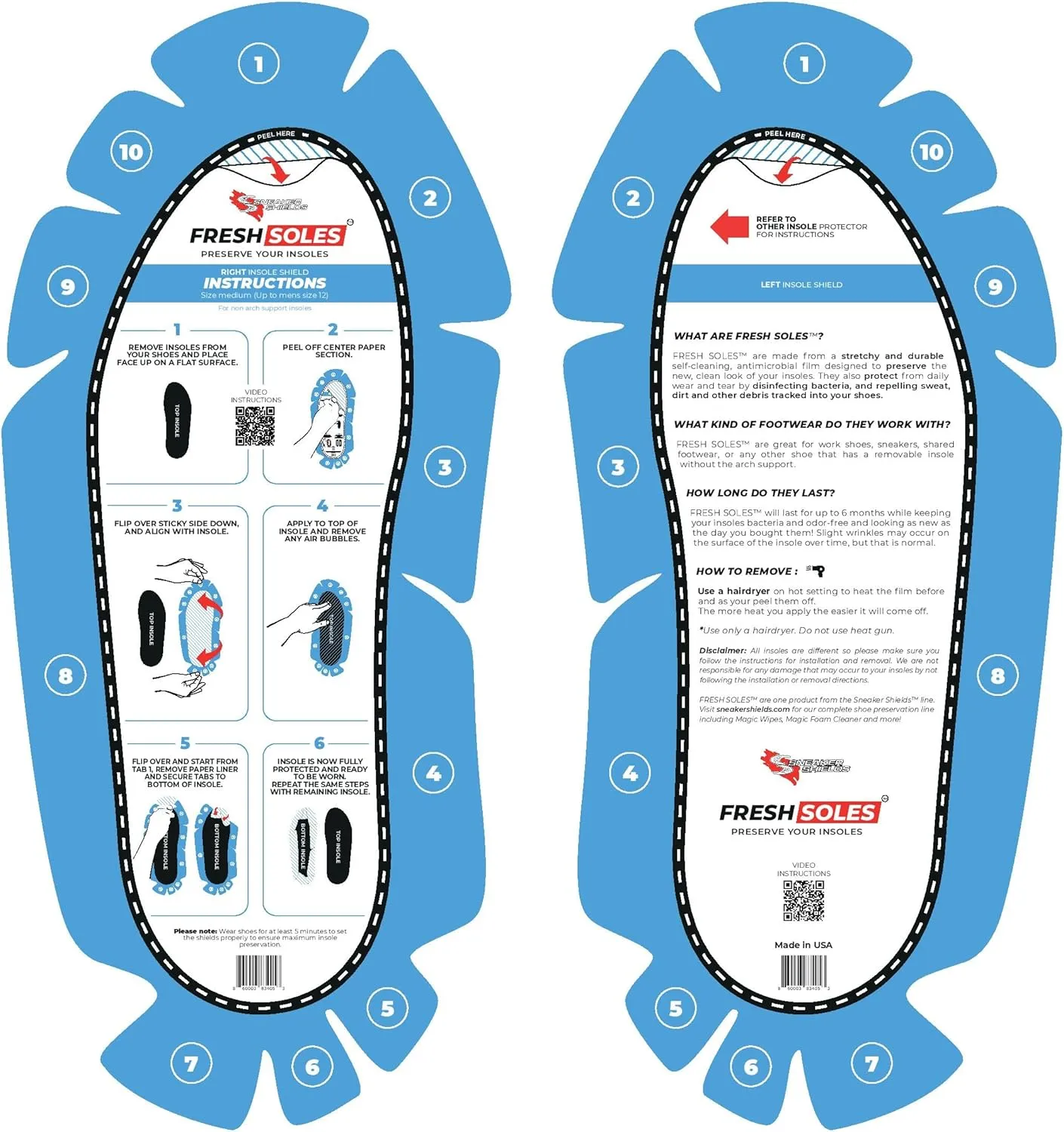The Original Sneaker Shields® (Fresh Soles) Shoe Cleaner Protecting Sneaker Insole