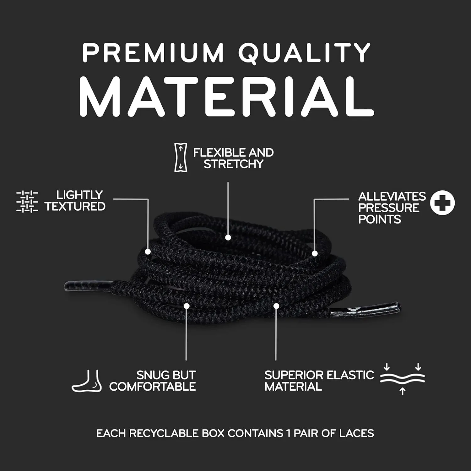 THE ORIGINAL STRETCHLACE | Elastic Shoe Laces | As Seen on Shark Tank | Round Stretch Shoelaces