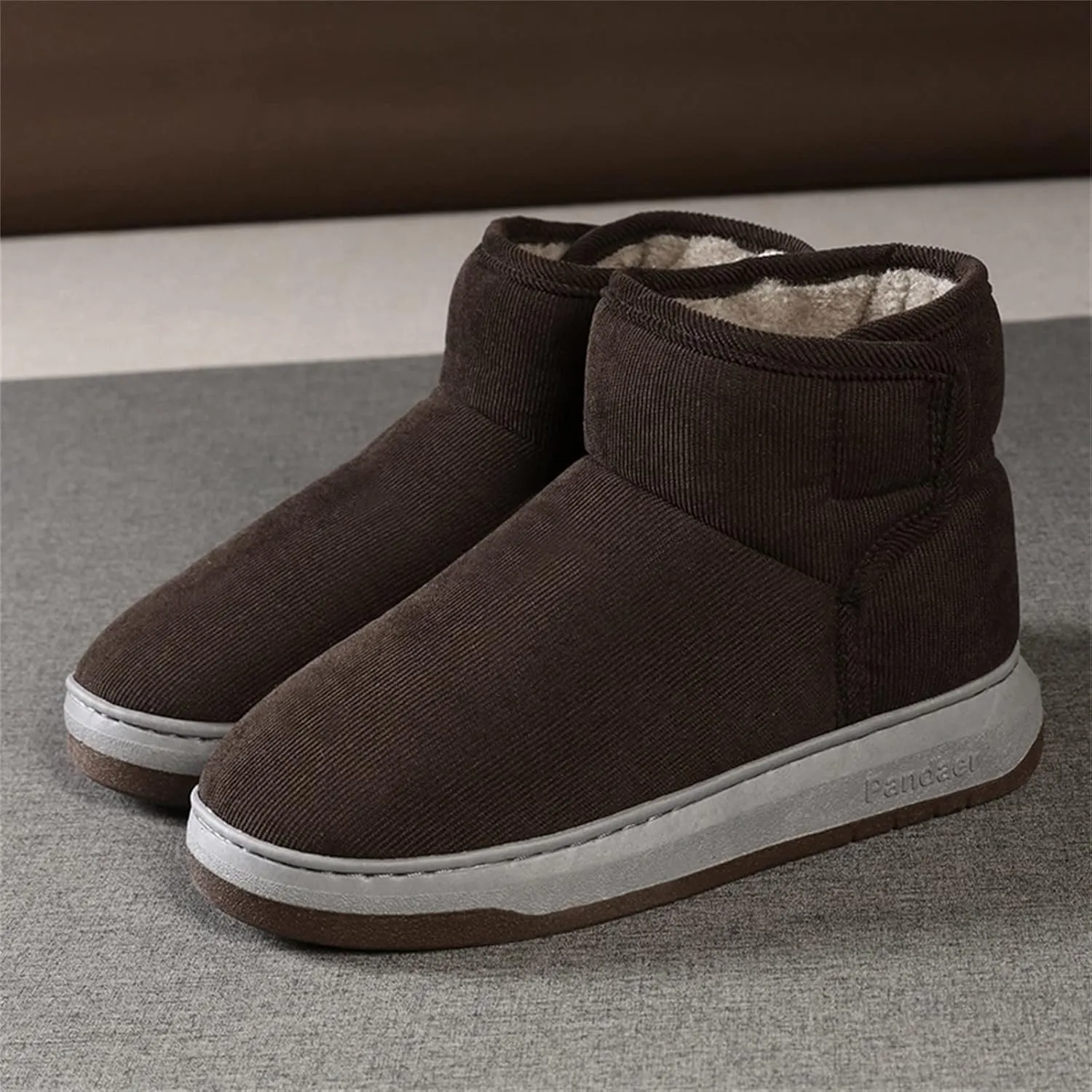 Thick Bottom Cotton Slippers for Men Plus Velvet Warm Winter Boots Lightweight Walk Boots Cold Size 12 Mens Work Boots