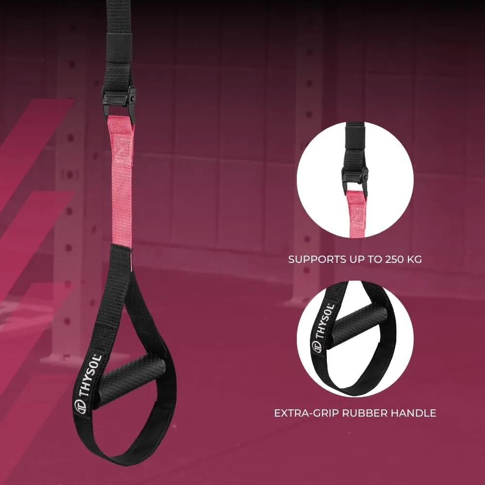 THYSOL® Resistance Trainer Pro Xtreme Straps Army | Sling Trainer Set with Adjustable Door Anchor | Fitness Home Workouts - Suitable for Travelling & for Training Indoor & Outdoor