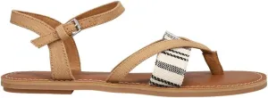TOMS Womens Sidney Tread Snow Leopard Ankle Strap Casual Sandals Casual - Black, Off White
