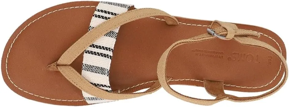 TOMS Womens Sidney Tread Snow Leopard Ankle Strap Casual Sandals Casual - Black, Off White