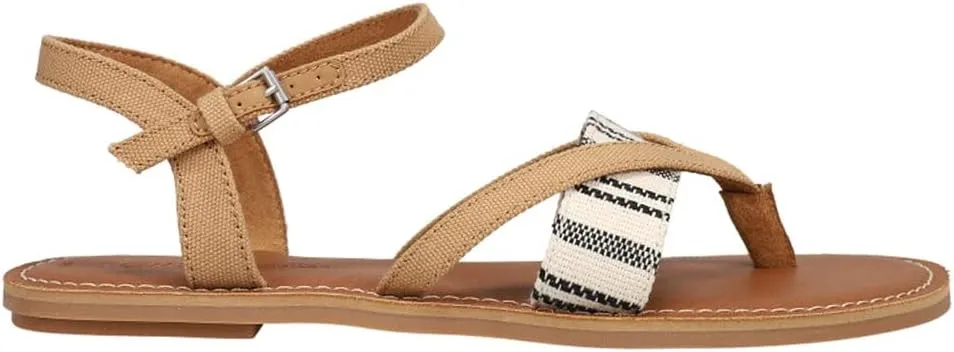 TOMS Womens Sidney Tread Snow Leopard Ankle Strap Casual Sandals Casual - Black, Off White