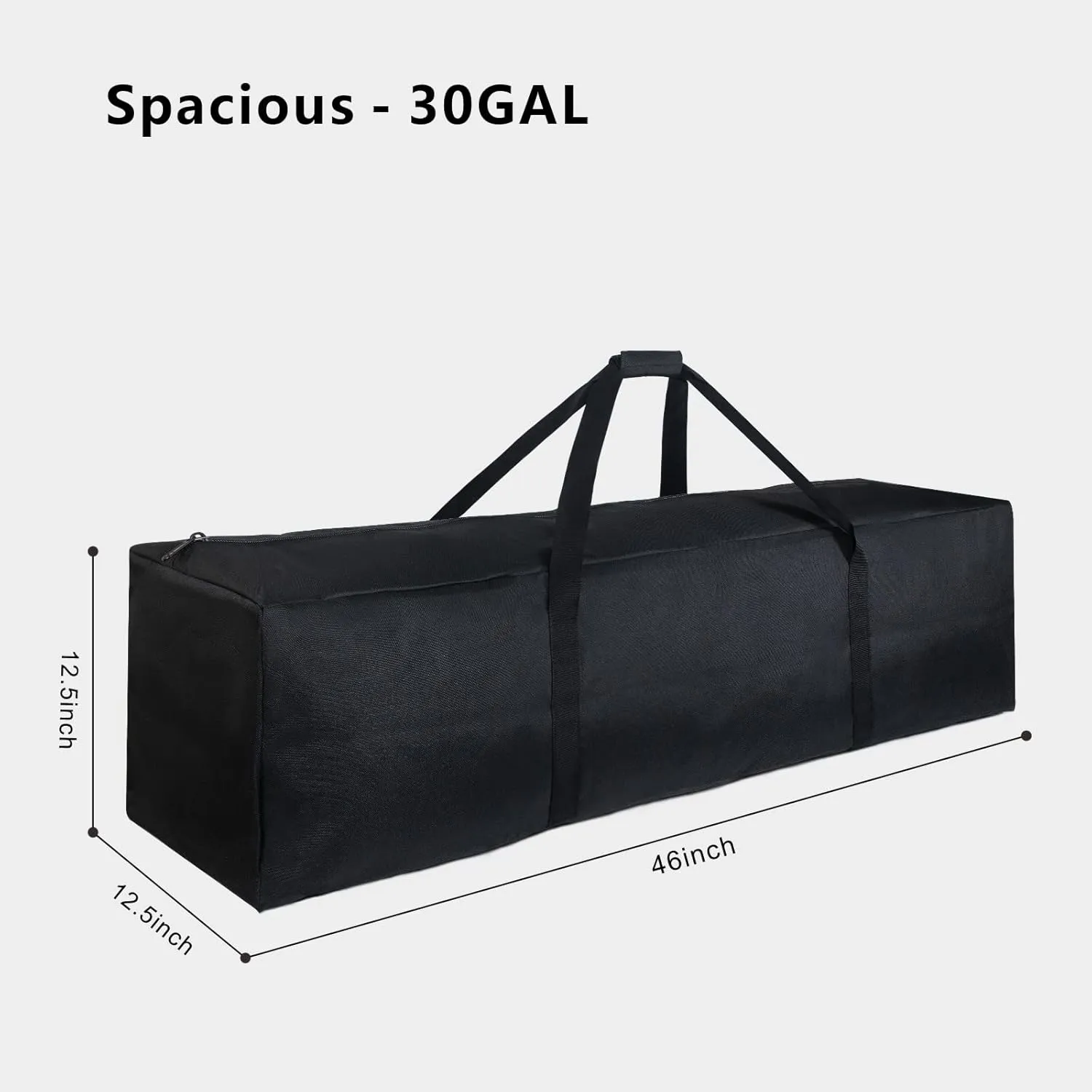 TOPDesign 46 Inch Extra Large Zippered Duffel Bag for Travel Camping Sports Equipment Storage, Waterproof Foldable Luggage Bag with Padded Handles