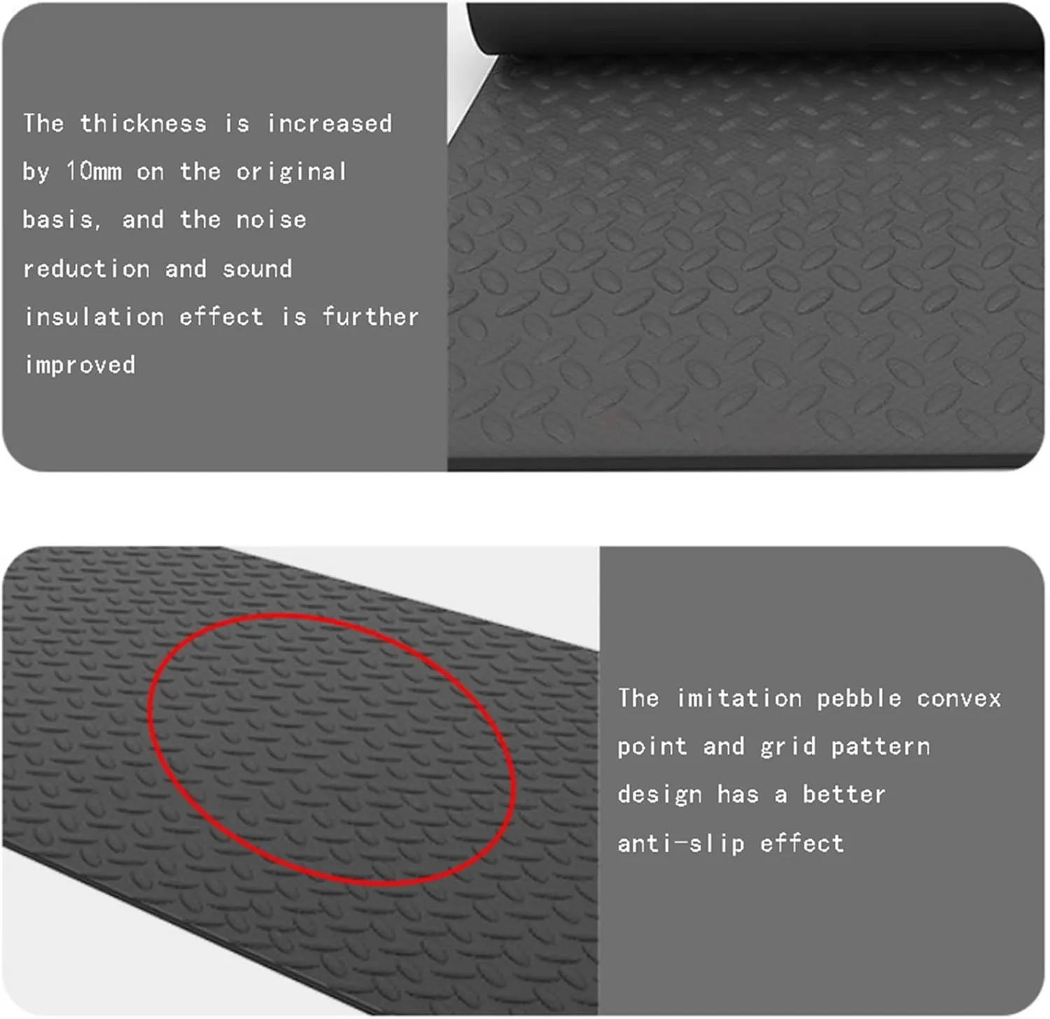 Treadmill Mat, Shock Absorbing Walking Noise Reduction Non-Slip Pad Treadmill, Waterproof Exercise Bike Trainer Mat, for Under Stationary Bike, Spin Bike, Rowers(200 * 100cm/78.7 * 39.3in)