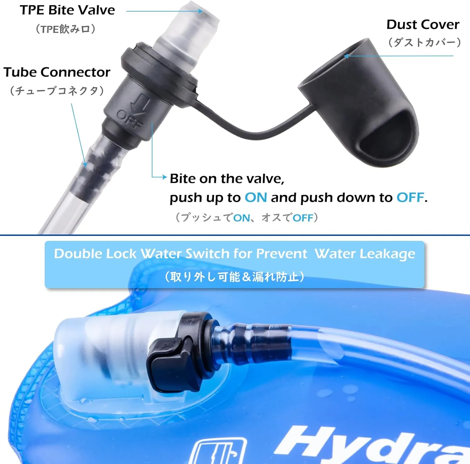 TRIWONDER Hydration Bladder Water Reservoir 1.5 Liter 2L 3L BPA Free Water Bladder for Running Cycling Hiking Camping Backpack