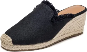 U-lite Women's Flatform Espadrille Wedge Sandal, Universal Comfortable Casual Closed Toe, Classic Summer Sandals
