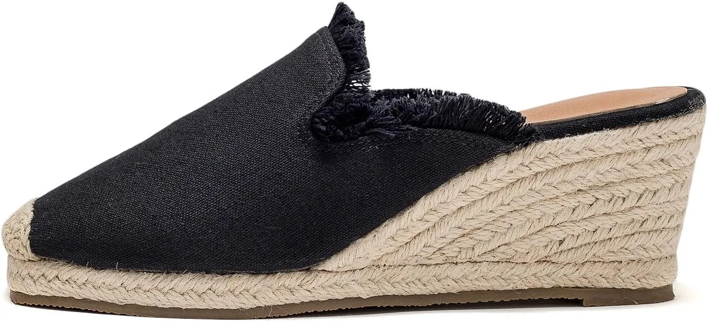 U-lite Women's Flatform Espadrille Wedge Sandal, Universal Comfortable Casual Closed Toe, Classic Summer Sandals