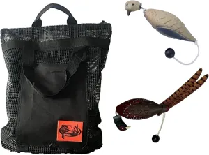 Ultimate Pheasant Dog Trainier Dove Trainer with Mesh Gear Bag - Pheasant Dummy Dove Bumper Dog Puppy Sporting Dog Gundog Training Ultimate Upland Bundle