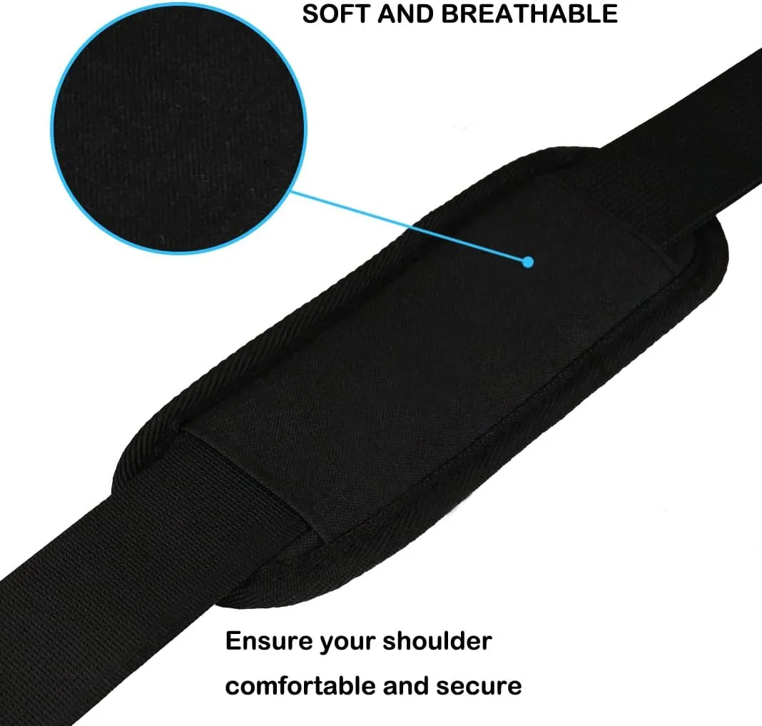 Universal Replacement Laptop Shoulder Strap, Durable 55" Adjustable Comfortable Belt with Metal Hooks for Briefcase, Computer Messenger Bag, Laptop Case Luggage/Duffel/Camera, (Black)
